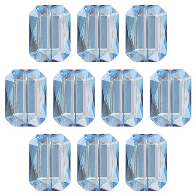 10 Stück Rechteck Kristall Glasperlen, Facettierte Glasperlen, Blau