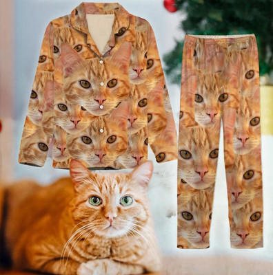 Personalized Cat Face Personalized Pajamas Set - 1PCS #2