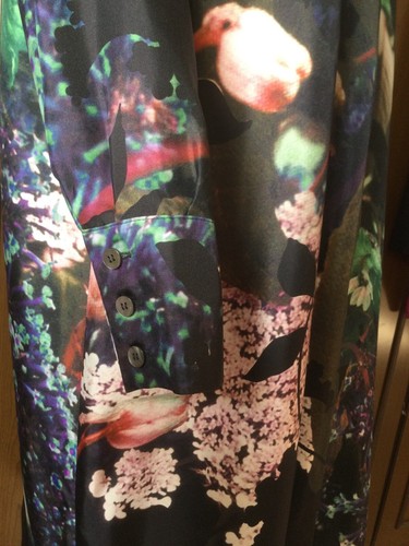 Beautiful Pure en Soie Robe Marina Rinaldi Femme, Black Rose Vert Couleur, Eu 29 - Bild 8 von 20
