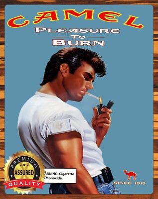 Camel Cigarettes - Pleasure To Burn - Metal Sign 11 x 14