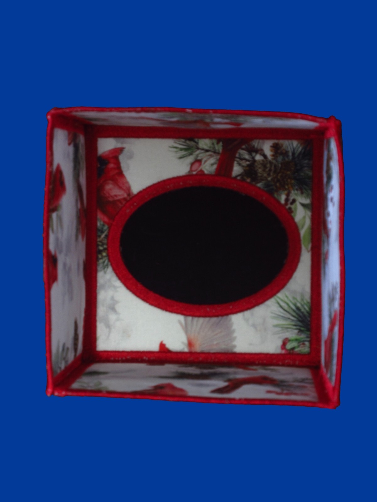 Embroidered Christmas Cardinal Bathroom Set In White With Red