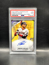 JORDAN LAWLAR 2024 TOPPS CHROME BLACK ROOKIE  IVORY GOLD AUTO 12/25 PSA 9 MINT