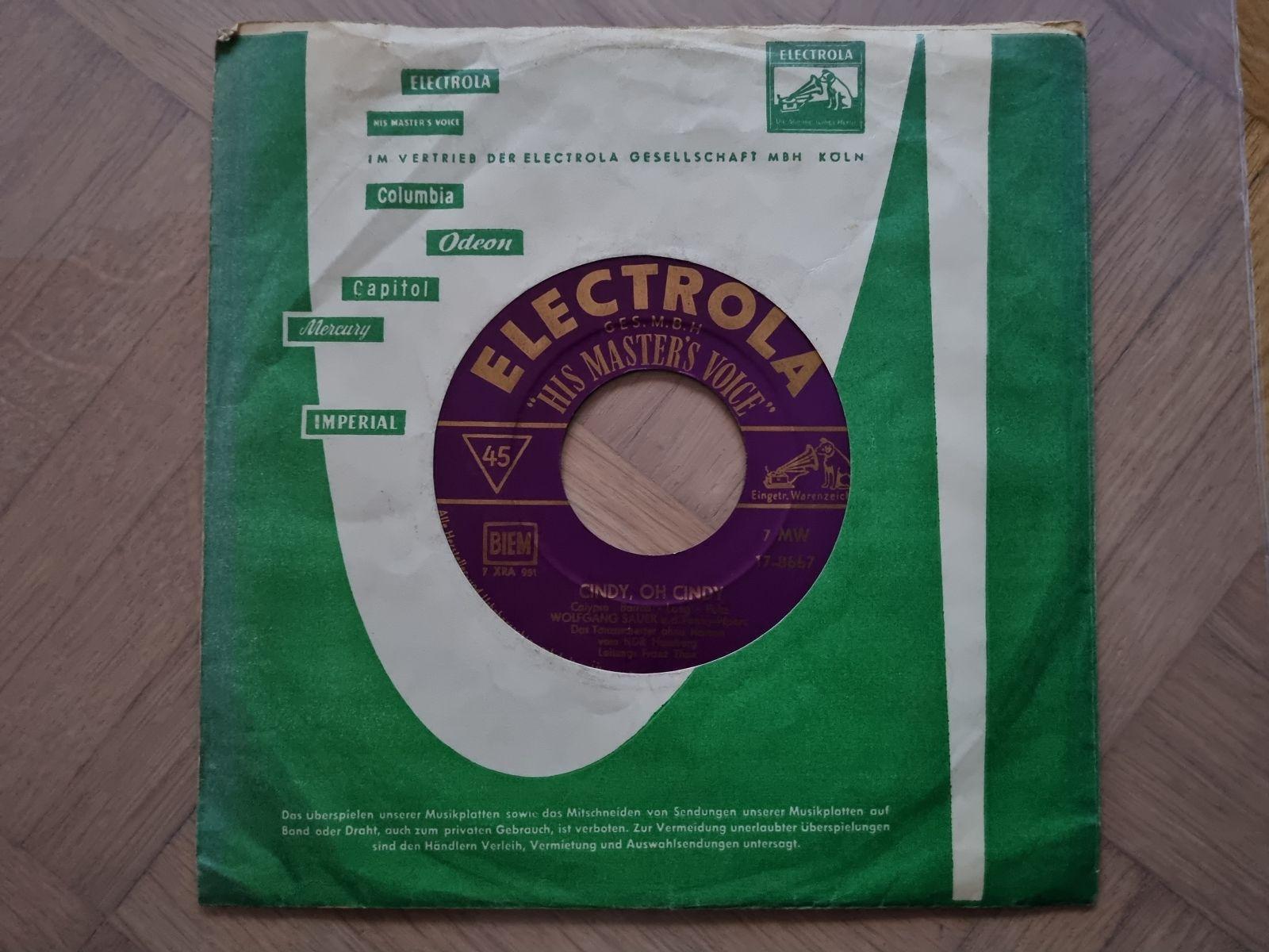7"" Single Wolfgang Sauer - Cindy, oh Cindy Vinyl Germany