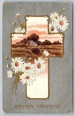 Easter Greetings  Embossed   Postcard  1910