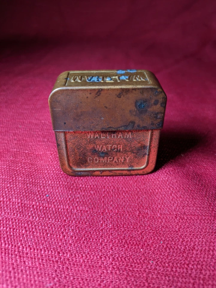 Waltham 18s 825 Pocket Watch Shipping Container Vintage  - Image 4 of 4