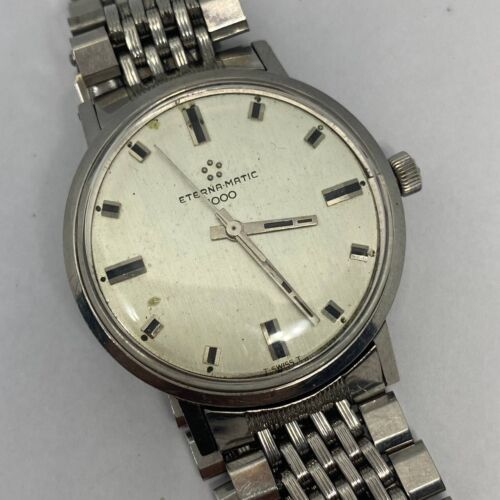 VINTAGE ETERNA MATIC 1000 AUTOMATIC MOVEMENT CAL 1479K 35MM ORIGINAL BRACELET - Picture 3 of 19
