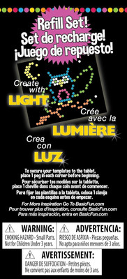 Lite-Brite Peg and Template Refill Pack, Light Up Drawing Board Accessories, LED