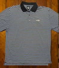 FootJoy FJ Men's Blue Striped Golf Short Sleeve Polo Shirt Size XL EUC