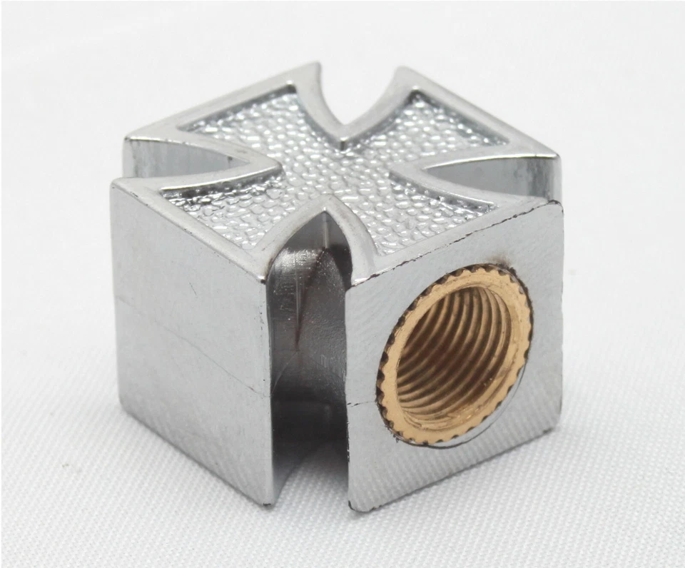 4x Eisernes Kreuz Ventilkappen IRON CROSS Ventilkappe Farbe: Silbern Chrom  Auto - Bild 2 von 4