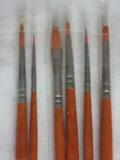 New Old Stock Chaselle ARTIST 6 PCS SET PAINT BRUSHES ART England White tip