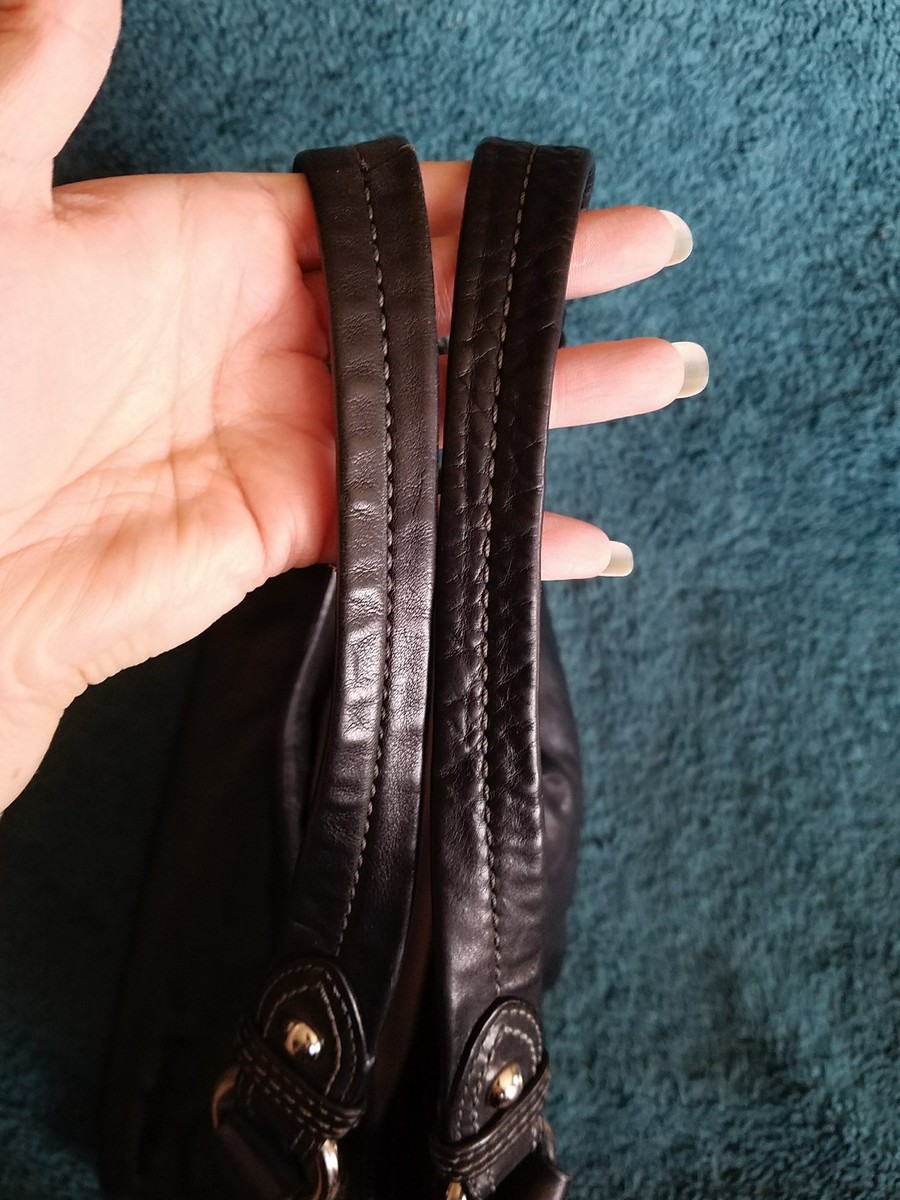 Coach Black Leather MAGGIE w/ Silver Hardware #13897 Coach Black Leather MAGGIE w/ Silver Hardware #13897