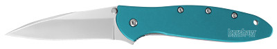 Kershaw 1660TEAL Ken Onion Leek Assisted Flipper 3'' Bead Blast Plain Blade