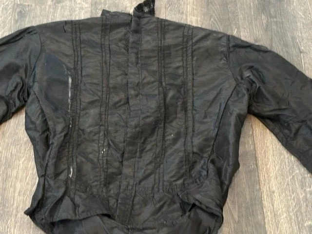 Antigua blusa victoriana de encaje negra para damas botones ocultos espalda hinchada manga larga Foto 4 de 4