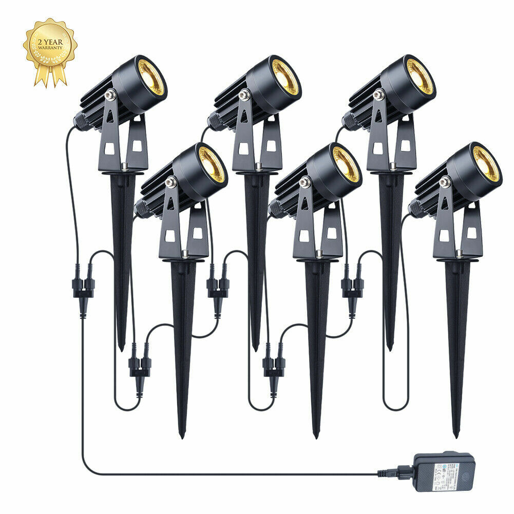 4/6Pcs LED Garden Spike Lights Mains 12V Landscape Lighting Spotlights Outdoor
