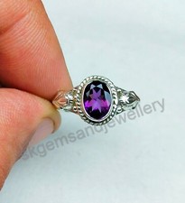 Natural Amethyst Ring 925 Sterling Silver Ring February Birthstone Ring Jewelry