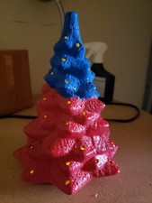 Patroit Ceramic Christmas Tree Red And Blue Made In USA ๐บ๐ธ