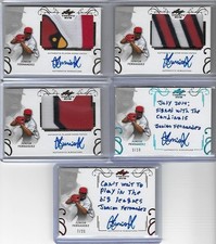 2016 Leaf Trinity JUNIOR FERNANDEZ 3 Color Patch Bronze Prismatic RC Auto Cards