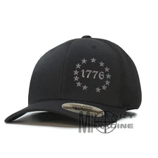 1776 Betsy Ross 13 Colonies 13 2A Flexfit Ultrafiber Mesh Cap Tactical US Flag