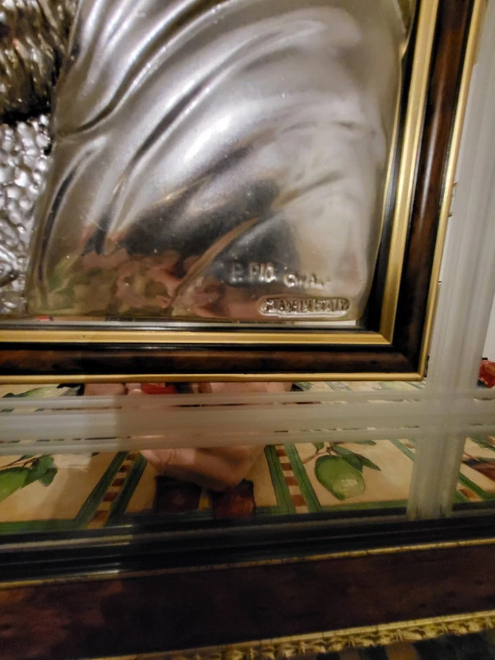 Quadro di Padre Pio in Argento 925 creazioni artistiche ideal-gift  - Immagine 4 di 4