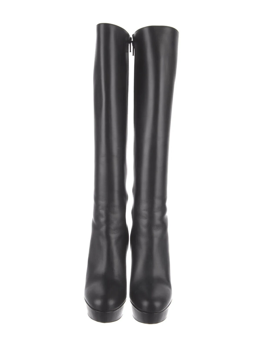 CHRISTIAN LOUBOUTIN Black Bianca Botta 140 Leather Knee CHRISTIAN LOUBOUTIN Black Bianca Botta 140 Leather Knee