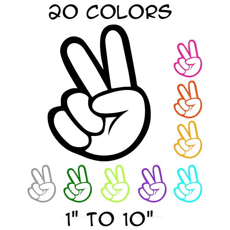 Peace Sign Hand Sticker Vinyl Decal - Love Symbol Car Window Bumper Hippie  Wall | eBay