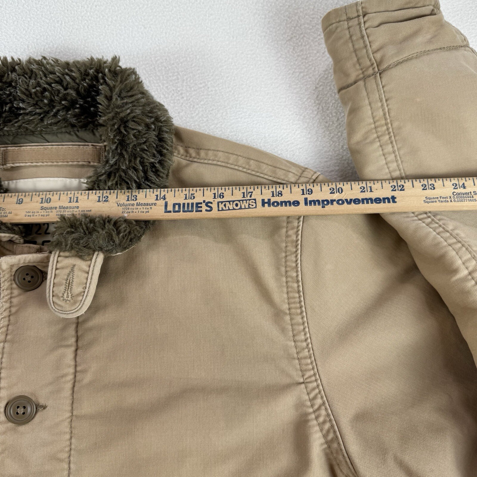 VTG Y2K abercrombie fitch Quilted Military Jacket Men’s L Brown Full Zip Rare image 9