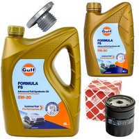 MotoröL Filter Set Gulf Formula FS 5W-30 6 Liter + Schraube FüR Opel Astra G 2.0