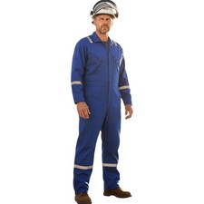 Wenaas Flame Resistant Coveralls Mens 48 Blue Reflective NFPA 2112 HRC 2 FRC-X