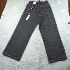 VTG 90s Bugle Boy Jeans Boys 18R 30x30 Black Carpenter Bill Hammer Loop Wide Y2K