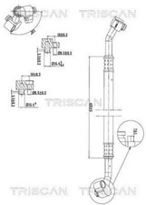 AC High Low Pressure Line Hose TRISCAN Fits AUDI SEAT SKODA VW 09-18 6R0820721