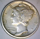 1917s Mercury Dime NICE AU + Coin SILVER LOT #5  1917 S  NR