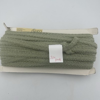 Conso NOS 1/2'' Scroll Braid Gimp  - Upholstery Trim -30 Yards Vtg L46 Lgt Green