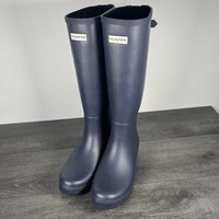 Hunter Highgrove Tall Wellies Wellington Boots Men's UK 9 Navy Blue Adjustable