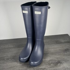 Hunter Highgrove Tall Wellies Wellington Boots Men's UK 9 Navy Blue Adjustable