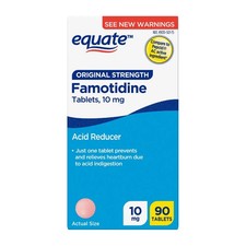 Equate Famotidine Tablets, 10 Mg, Original Strength, Acid Reducer for Heartburn