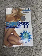 Vintage Bare Leggs Control Top Pantyhose Phantom Grey Size Q NOS