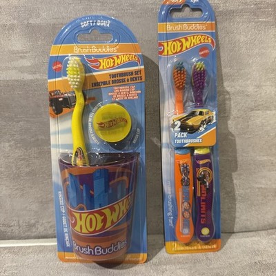 Brush Buddies 3 Toothbrushes & Rinse Cup/Hotwheels