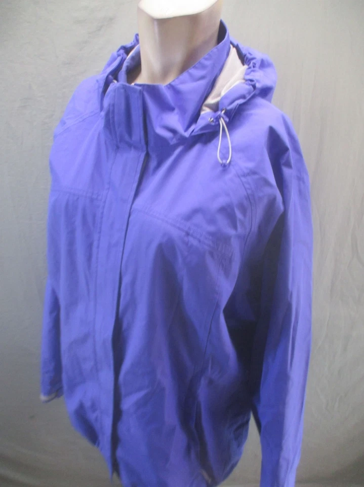 Chaqueta de lluvia Eddie Bauer talla XXL azul con capucha cremallera completa 624 Foto 3 de 4