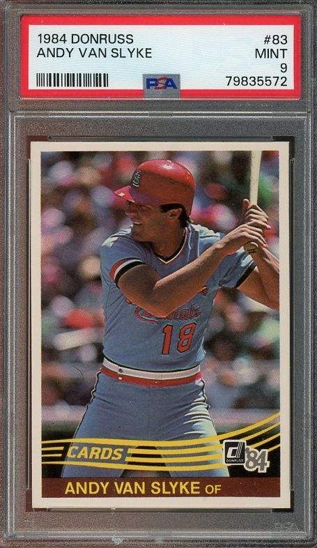 1984 Donruss #83 Andy Van Slyke MINT PSA 9 St. Louis Cardinals 5572
