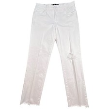 Kut from the Kloth White Reese High Rise Fab Ab Ankle Straight Leg Women 10