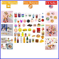 50 Pcs Miniature Food  Drink Bottles Set for 1/12 Dollhouse
