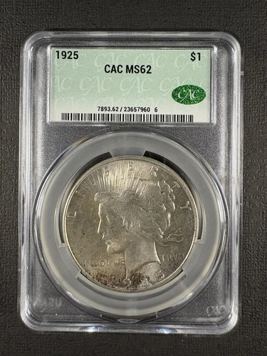 1925 Peace Silver Dollar CAC MS62