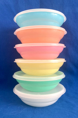 Tupperware Pastell 6er Set Müslischüsseln/Süßigkeiten 155 mit blickdichten Deckeln 227 Wohnmobil
