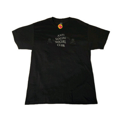 Anti Social Social Club x mastermind JAPAN Black Graphic Men's L T-Shirt Crew N 