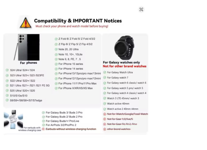 3-in-1 Fast Wireless Charging Station for Samsung S/Watch/Bud