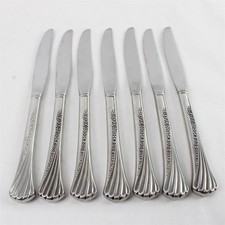Set of 7 Oneida Spring Glen Stainless Hollow Handle Modern Dinner Knives 9"