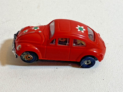 AURORA HO Slot Car Red Volkswagen Beetle TJet