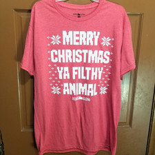 Home Alone Merry Christmas Ya Filthy Animal T Shirt Mens Large Red NWT