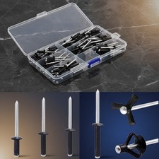 80Pcs Blind Rivet Assortment Set 4 Sizes Pop Rivets Tri-Fold Exploding Pop Rivet