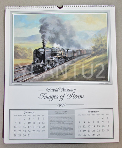 David Weston Railway Calendar 1996 Collectors Item with 6 prints RARE unused